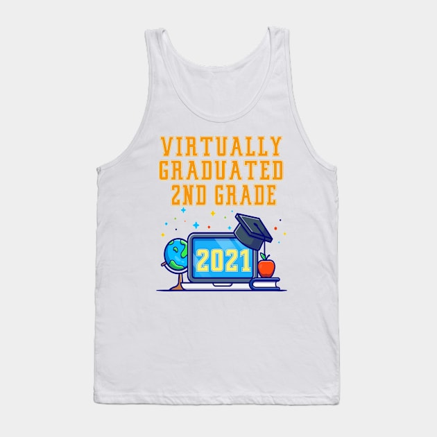 Kids Virtually Graduated 2nd Grade in 2021 Tank Top by artbypond